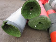 3 X ROLLS OR QUALITY ARTIFICIAL GRASS / ASTROTURF, 2M - 2.5M WIDTH ROLLS. THIS LOT IS SOLD UNDER