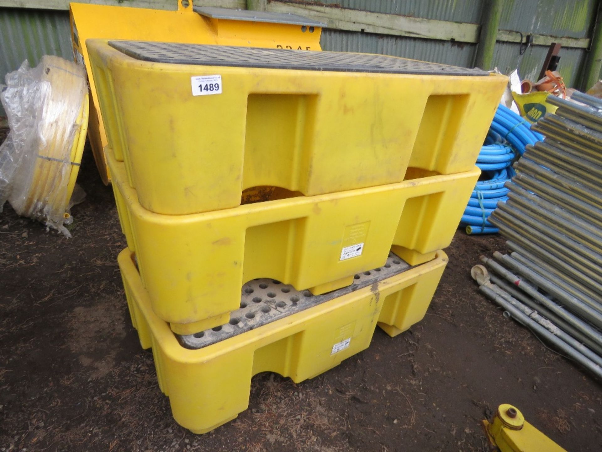 3 X PLASTIC DRIP TRAYS / DRUM STANDS. COMPANY LIQUIDATION STOCK. THIS LOT IS SOLD UNDER THE AUCTIO