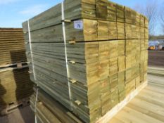 PACK OF FEATHER EDGE PRESSURE TREATED CLADDING BOARDS. 1.05M MIXED X 100MM WIDTH APPROX.