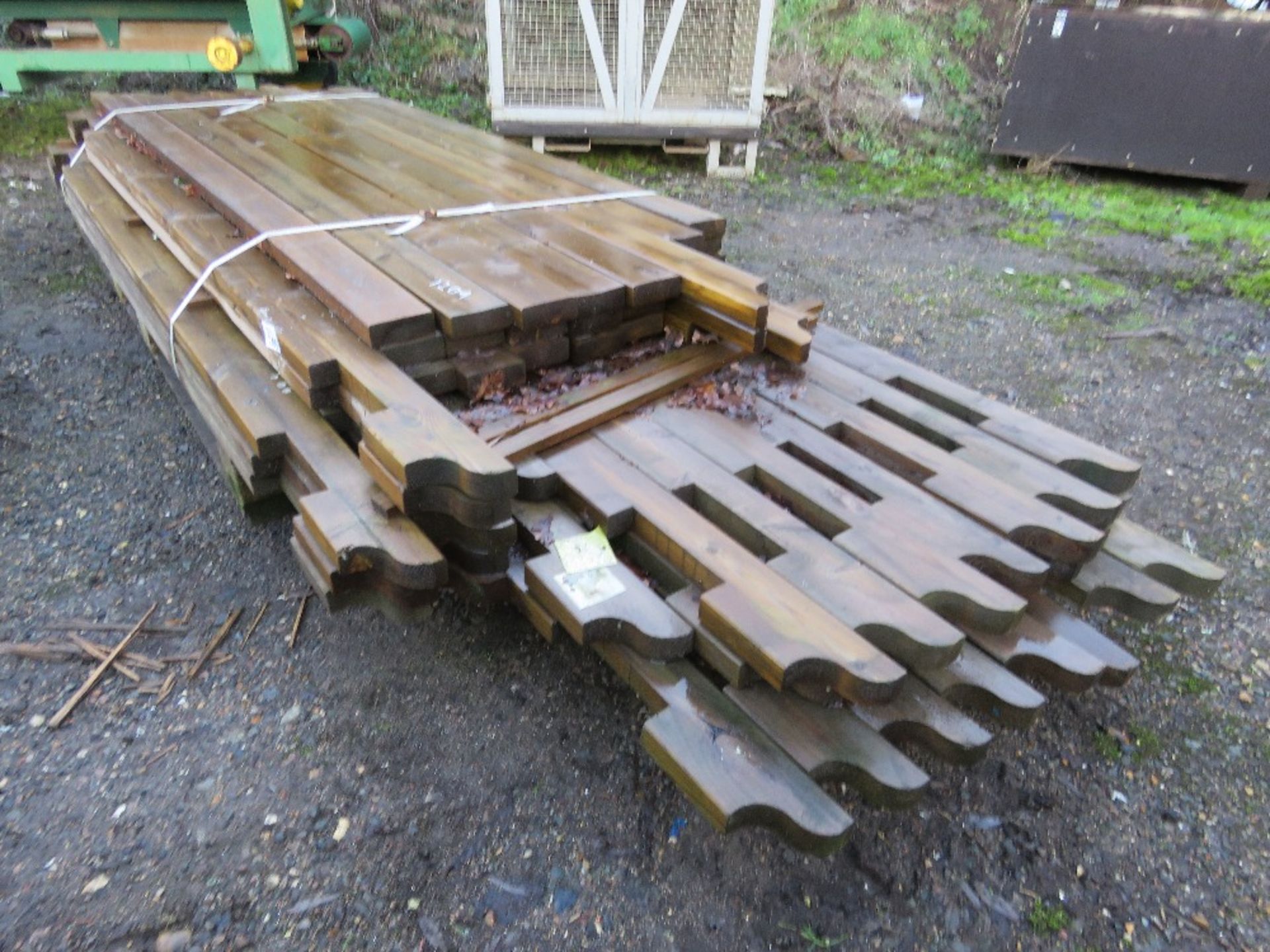 PALLET OF ORNATE PAGODA GARDEN FEATURE TIMBERS, 7-11FT LENGTH APPROX.