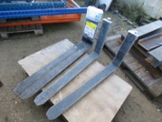 2 X PAIRS OF FORKLIFT TINES, 16" CARRIAGE, 1M AND 1.15M LENGTH APPROX. SOURCED FROM COMPANY LIQUIDAT