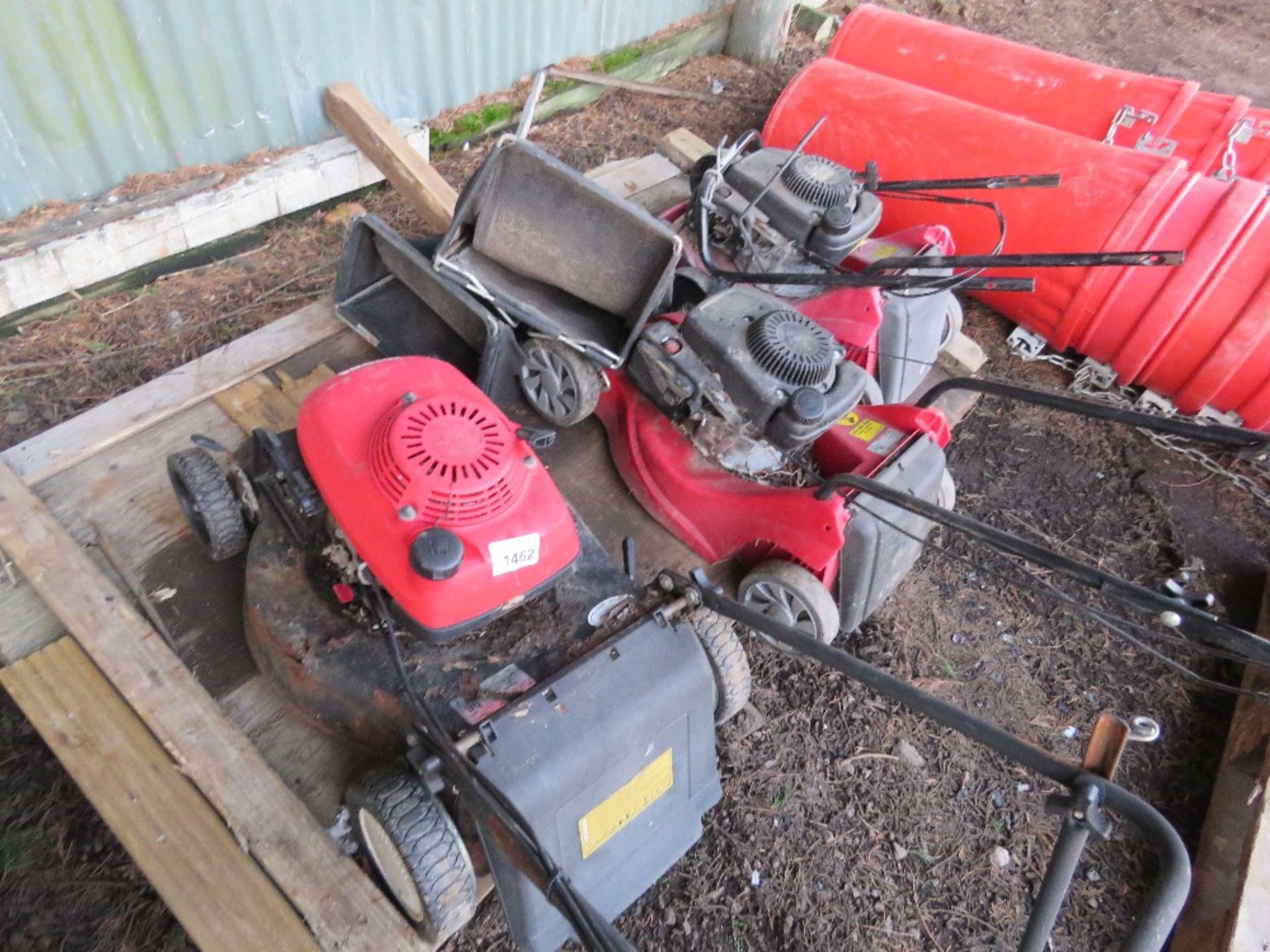 3 X PETROL ENGINED LAWNMOWERS. THIS LOT IS SOLD UNDER THE AUCTIONEERS MARGIN SCHEME, THEREFORE NO