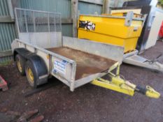 IFOR WILLIAMS TWIN AXLED MINI DIGGER TRAILER 8FT X 5FT APPROX DIRECT FROM LOCAL COMPANY.