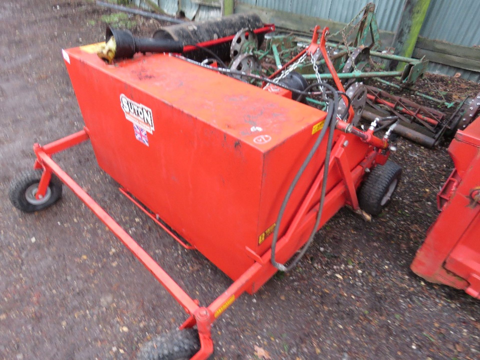 SUTON PTO DRIVEN BRUSH WITH COLLECTOR, 4FT WIDTH APPROX. DRIVE CHAIN MISSING, CONDITION UNKNOWN. - Image 6 of 6