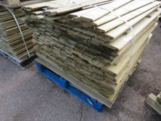 1 X PALLET OF SHIPLAP PRESSURE TREATED CLADDING BOARDS. 1.1M LENGTH X 100MM WIDTH APPROX.