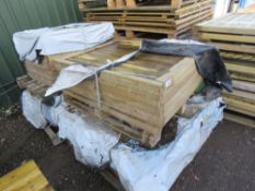 4 X PALLETS OF SMALL SIZED WOODEN FENCE PANELS.