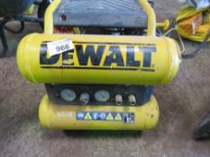 DEWALT 110VOLT COMPRESSOR. THIS LOT IS SOLD UNDER THE AUCTIONEERS MARGIN SCHEME, THEREFORE NO VAT