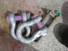 3 X LARGE LIFTING SHACKLES. THIS LOT IS SOLD UNDER THE AUCTIONEERS MARGIN SCHEME, THEREFORE NO VA