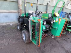 RANSOMES PARWAY 3 TRIPLE RIDE ON MOWER WITH METEOR FLAIL HEADS REG: NX18 BJE WITH V5. PREVIOUS COUNC