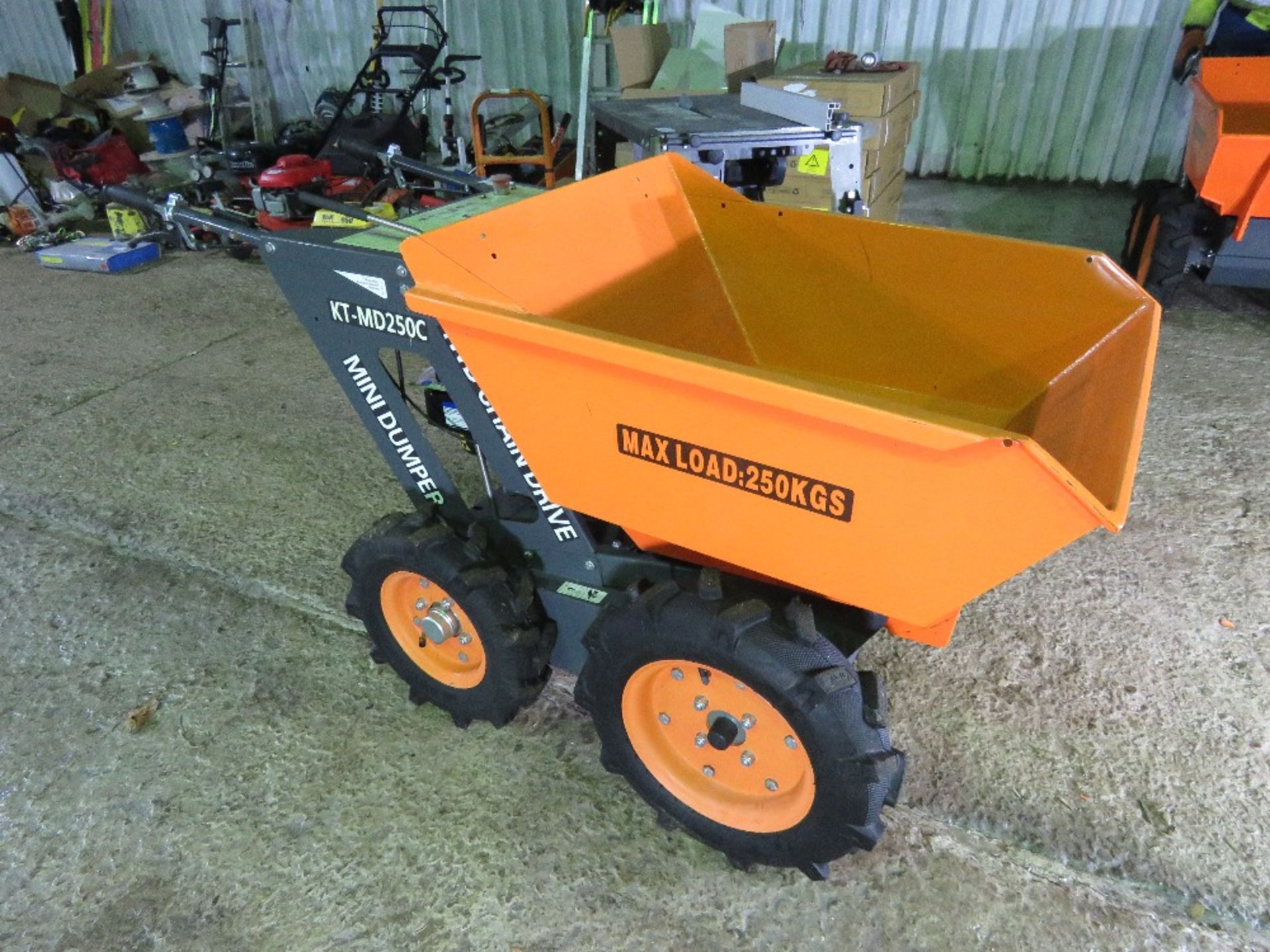KTMD250C PETROL ENGINED 4WD CHAIN DRIVEN POWER BARROW, APPEARS UNUSED. - Image 4 of 13