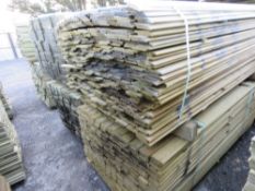2 X LARGE PACKS OF PRESSURE TREATED SHIPLAP FENCE CLADDING BOARDS. 1.83M LENGTH X 100MM WIDTH APPROX