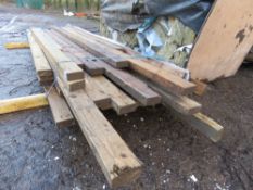 ASSORTED CONSTRUCTION TIMBERS, 7-14FT LENGTH APPROX. THIS LOT IS SOLD UNDER THE AUCTIONEERS MARGI