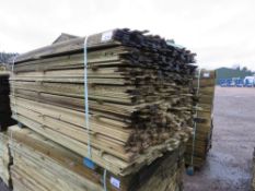 1 X LARGE PACK OF THIN TREATED TIMBER CLADDING SLATS: 1.75M LENGTH X 40MM WIDTH APPROX.