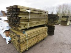 2 X LARGE PACKS OF TREATED VENETIAN FENCE TIMBER CLADDING SLATS: 1.83M LENGTH X 17MM DEPTH X 45MM WI