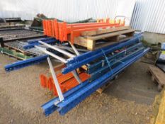 QUANTITY OF ASSORTED PALLET RACKING PARTS, 2-3M HEIGHT UPRIGHTS PLUS SOME BEAMS.