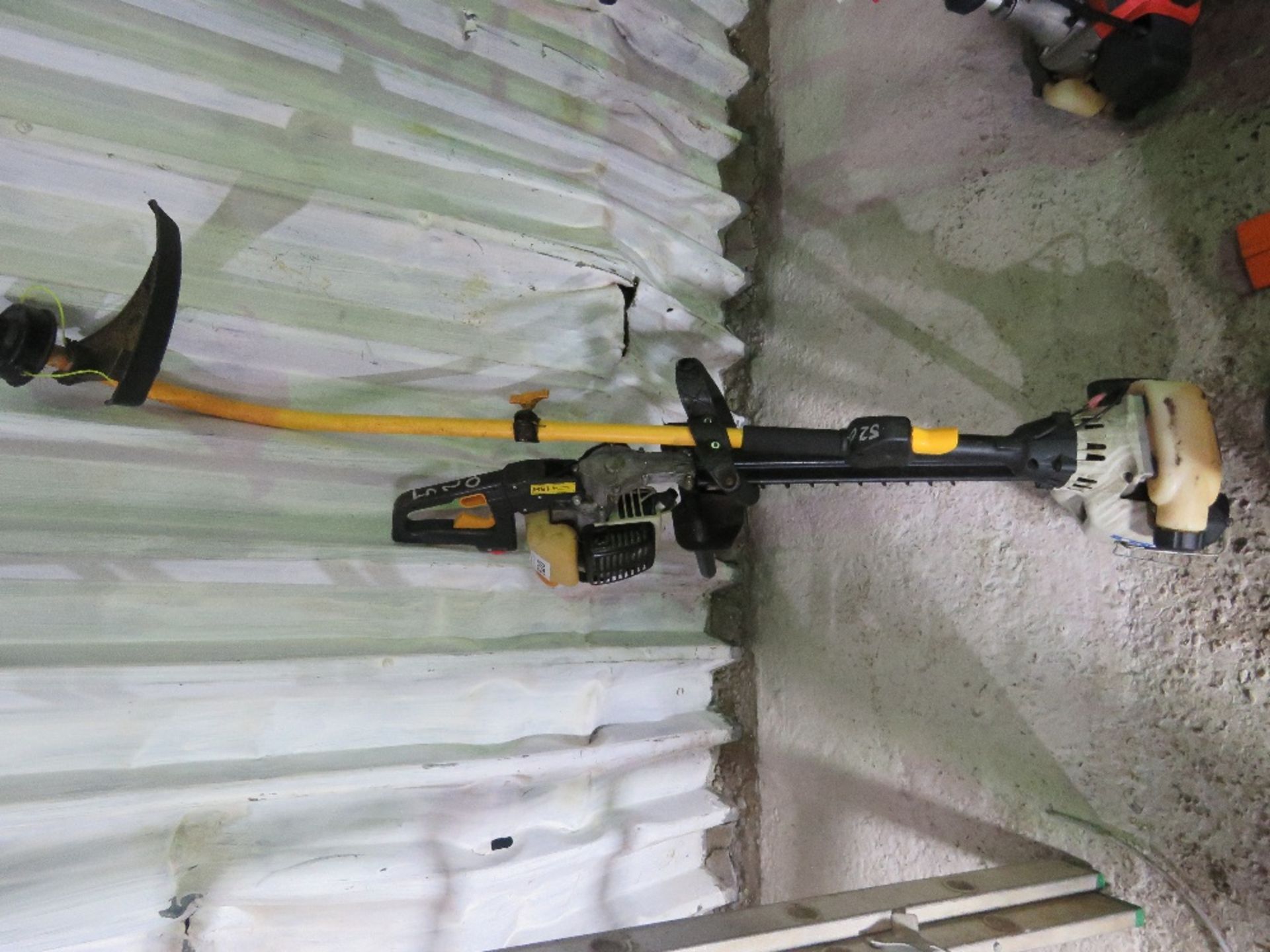 RYOBI PETROL STRIMMER PLUS HEDGE CUTTER SET. THIS LOT IS SOLD UNDER THE AUCTIONEERS MARGIN SCHEME