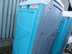 PORTABLE SITE TOILET WITH WASHBASIN CLEANED AND BLUE DETERGENT ADDED READY FOR USE. THIS LOT IS S