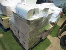 PALLET CONTAINING 7 X TOILET PANS WITH CISTERNS. SURPLUS TO DEVELOPMENT PROJECT.