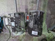 2 X LONG SHAFT ELECTRIC MOTORS. THIS LOT IS SOLD UNDER THE AUCTIONEERS MARGIN SCHEME, THEREFORE N