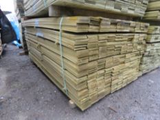 LARGE PACK OF PRESSURE TREATED HIT AND MISS TIMBER CLADDING BOARDS: 1.64M LENGTH X 100MM WIDTH APPRO