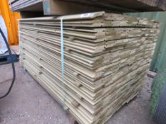 LARGE PACK OF TREATED SHIPLAP TIMBER CLADDING BOARDS 1.73M X 100MM WIDTH APPROX.