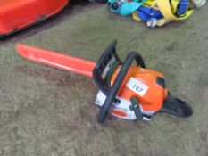 STIHL MS181 PETROL ENGINED CHAINSAW. DIRECT FROM RETIRING BUILDER. THIS LOT IS SOLD UNDER T