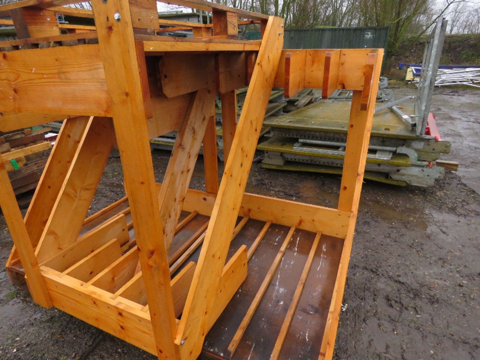 3 X PALLET BASED STANDS FOR PIPES ETC. - Image 2 of 3