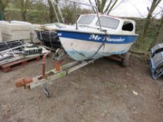 DAY CABIN TYPE BOAT, 15FT LENGTH APPROX ON A TRAILER, NO ENGINE. THIS LOT IS SOLD UNDER THE AUC