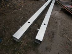 2 X HEAVY DUTY GALVANISED STEEL POSTS, 11FT LENGTH APPROX.