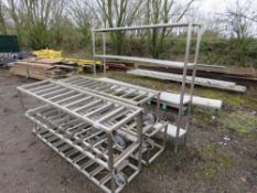 ASSORTED STAINLESS STEEL CATERING SHELVES/TROLLEYS.