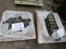 2 X PALLETS OF ASSORTED CAST IRON PIPE CONNECTORS AND BENDS.