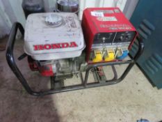 HONDA EG3000X DUAL VOLTAGE PETROL ENGINED GENERATOR. THIS LOT IS SOLD UNDER THE AUCTIONEERS MARGI