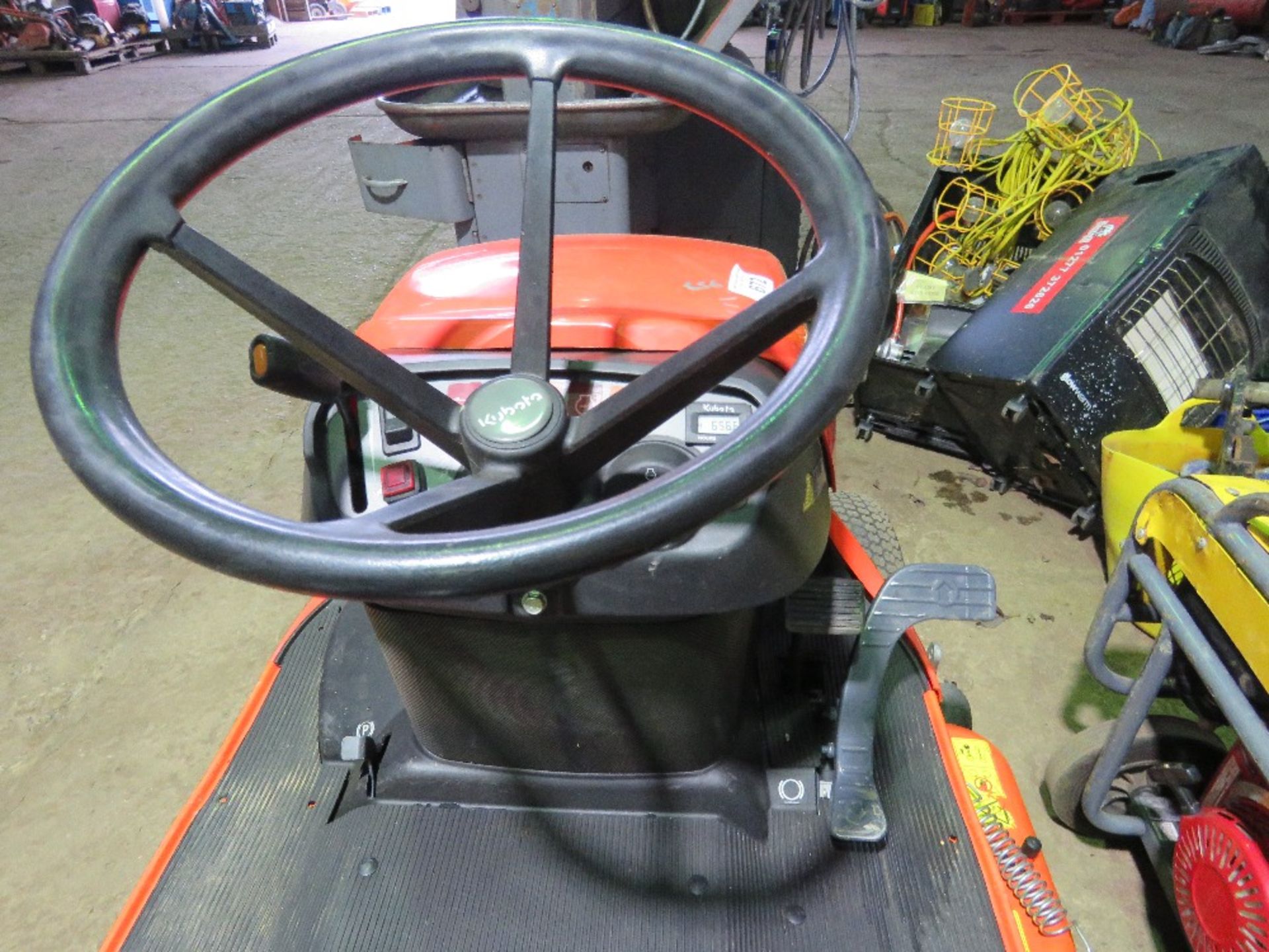 KUBOTA GR1600-II DIESEL RIDE ON MOWER WITH REAR COLLECTOR PLUS DISCHARGE CHUTE. SN:30142. WHEN TESTE - Image 9 of 14