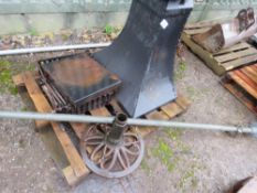 PALLET CONTAINING FIRE GRATE, CHIMNEY COWL, POLE AND A STAND BASE. THIS LOT IS SOLD UNDER THE AU