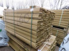 LARGE PACK OF HIT AND MISS TIMBER CLADDING BOARDS: 1.44M LENGTH X100MM WIDTH APPROX.