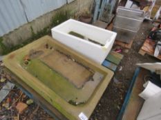 STONE TROUGH PLUS A BUTLER SUNK. THIS LOT IS SOLD UNDER THE AUCTIONEERS MARGIN SCHEME, THEREFORE