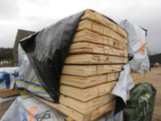 PACK OF UNTREATED HIT AND MISS TYPE TIMBER CLADDING BOARDS: 1.73M LENGTH X 100MM WIDTH APPROX.