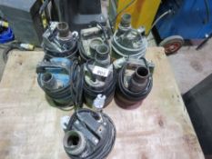 7 X SUBMERSIBLE WATER PUMPS, 110VOLT POWERED.