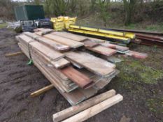 LARGE BUNDLE OF SCAFFOLD BOARDS, MAINLY 2M-4M LENGTH APPROX.