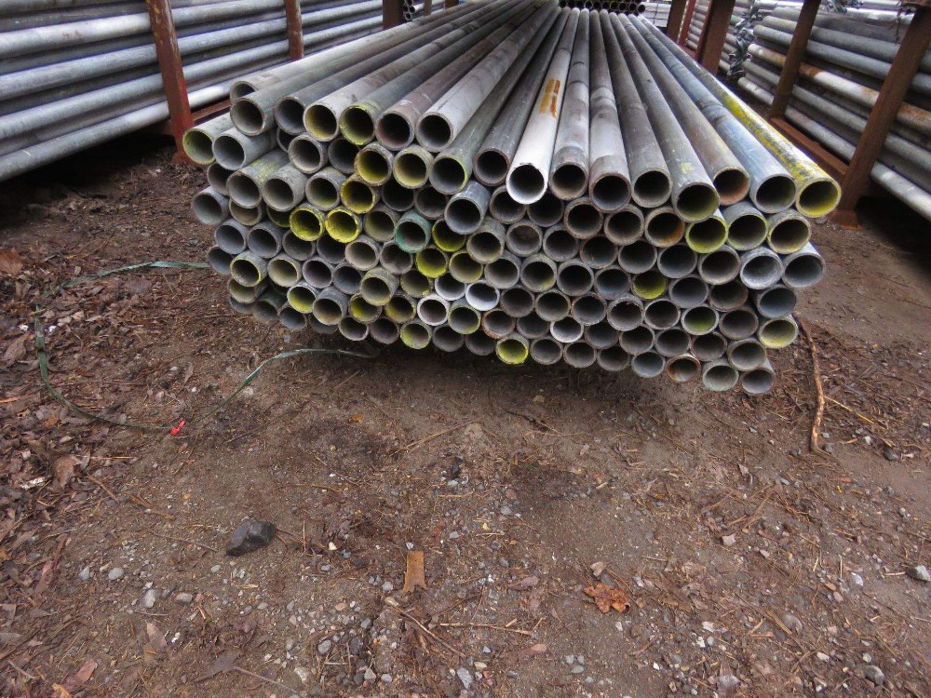 STILLAGE OF STEEL SCAFFOLD TUBES, 10FT LENGTH APPROX. 122NO IN TOTAL APPROX.