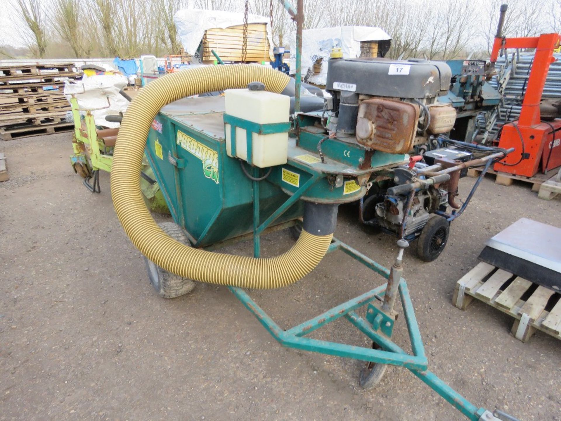 PREDATOR PETROL ENGINED TOWED PADDOCK VACUUM UNIT.