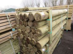 PACK OF 28NO HEAVY DUTY PRESSURE TREATED TIMBER FENCE POSTS, 2.4M LENGTH 150MM DIAMETER WITH A POIN