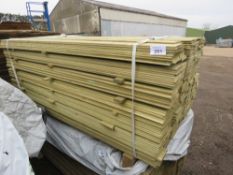 LARGE PACK OF PRESSURE TREATED HIT AND MISS TIMBER CLADDING BOARDS: 1.74M LENGTH X 100MM WIDTH APPRO