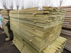 LARGE PACK OF PRESSURE TREATED FEATHER EDGE CLADDING TIMBER BOARDS: 1.5M LENGTH X 100MM WIDTH APPROX