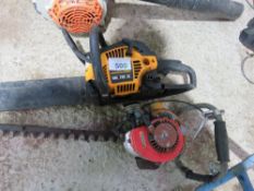 McCULLOCH CHAINSAW PLUS A KAWASAKI HEDGE TRIMMER. THIS LOT IS SOLD UNDER THE AUCTIONEERS MARGIN S