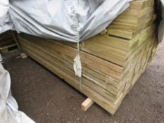 LARGE PACK ( 175NO APPROX) OF TREATED TIMBER BOARDS 145MM X 30MM @ 1.83M LENGTH APPROX.