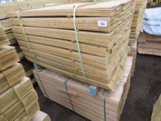 2 X PACKS OF PRESSURE TREATED HIT AND MISS FENCE CLADDING TIMBER BOARDS: 1.45M LENGTH X 100MM WIDTH