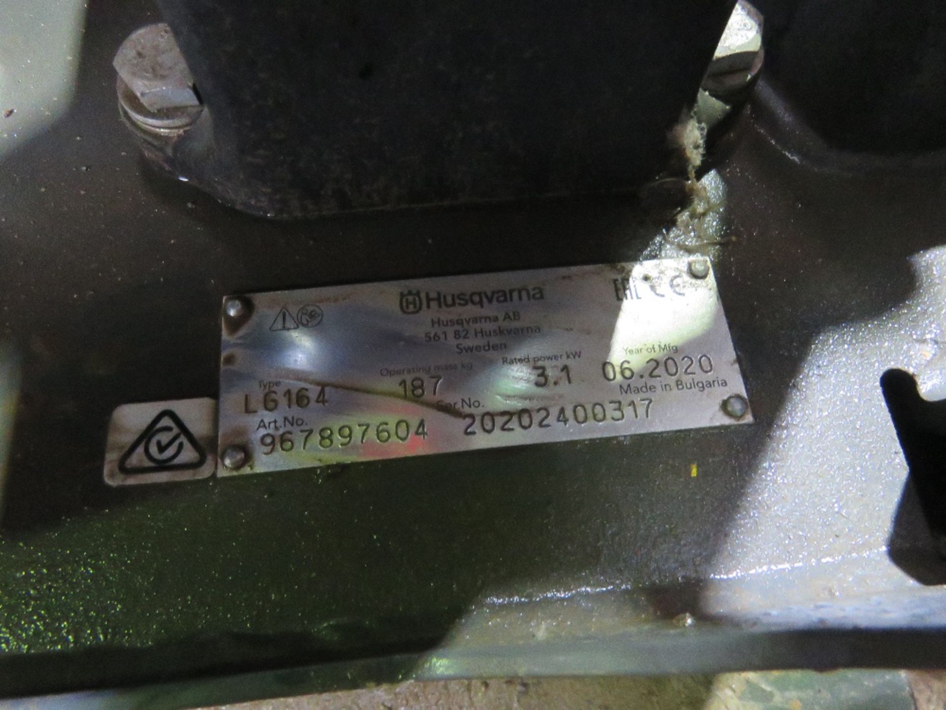 HUSQVARNA LG164 DIESEL ENGINED HEAVY DUTY COMPACTION PLATE, YEAR 2020. WHEN TESTED WAS SEEN TO RUN A - Image 4 of 4