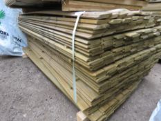LARGE PACK OF TREATED SHIPLAP FENCE CLADDING TIMBER: 1.83M X 100MM WIDTH APPROX.