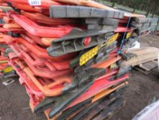 STACK OF APPROXIMATELY 30NO CHAPTER 8 PLASTIC ROAD BARRIERS.